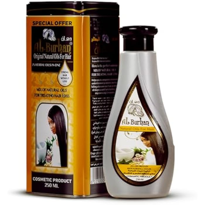 Alburhan Original Natural Hair Oils - 25 Herbal Oils In One, 250Ml, Unscented, Yellow, Adults, Hair Fall Sufferers, Unisex-Adults - Image 1